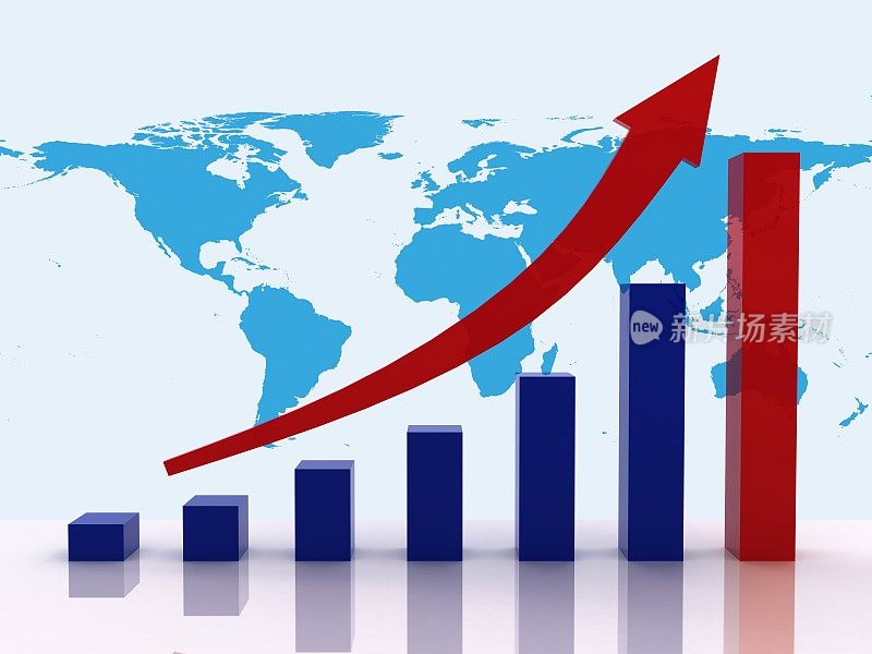 全球增长企业经济图表股票市场概念