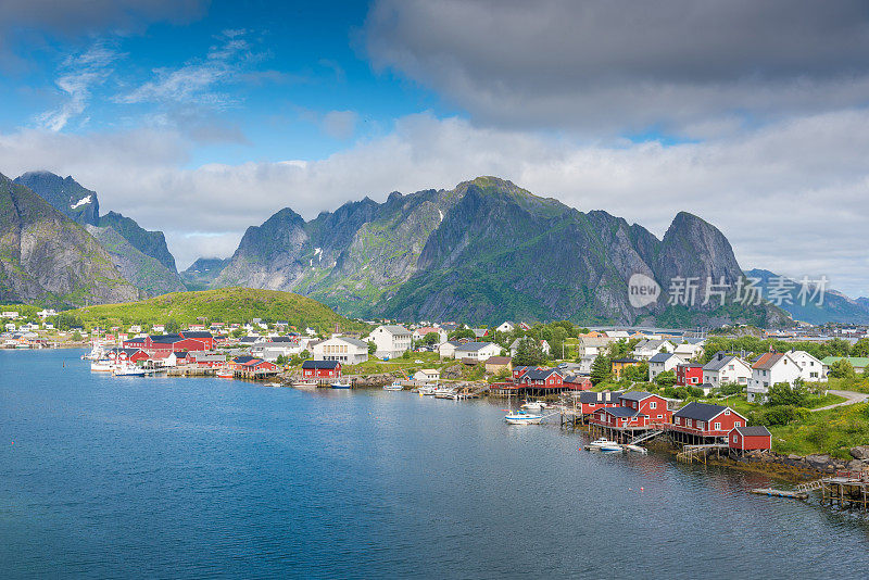 挪威罗浮敦群岛全景，日落美景