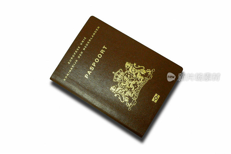 荷兰护照，白色背景