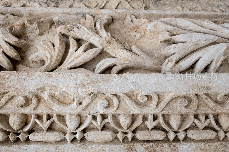 土耳其米拉的古代石头装饰品