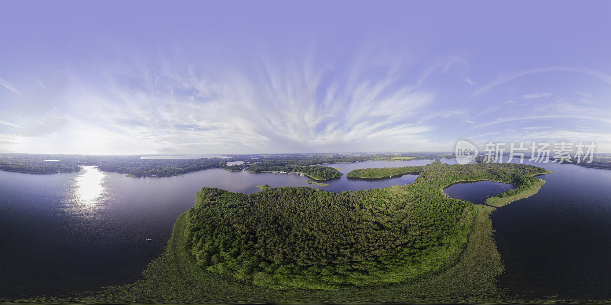 湖泊和岛屿景观(360度全景)