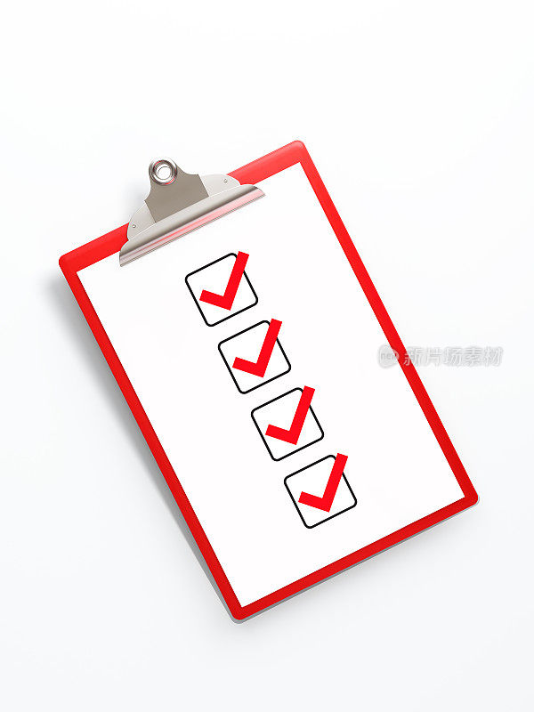 待办事项列表在白色背景上孤立的红色剪贴板