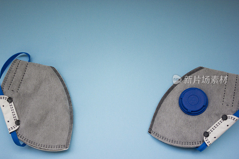抗冠状病毒SARS感染的防毒口罩。FFP2豪华型罩杯式防护口罩，带呼气阀，呼吸舒适。防空气污染的口罩。医用呼吸器ffp2瓣膜