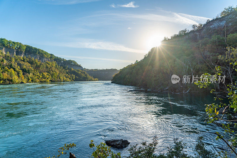 尼亚加拉峡谷公园和加拿大的尼亚加拉河在尼亚加拉瀑布之前