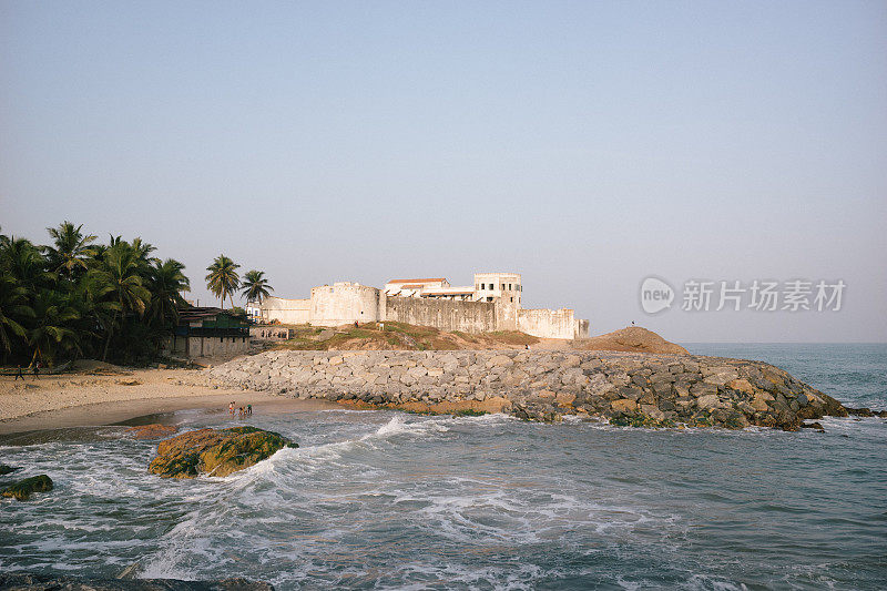西非，加纳，位于加纳大西洋的海岸角城堡