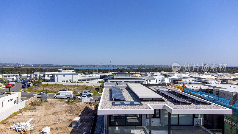 建设新郊区，鸟瞰图，背景与复制空间