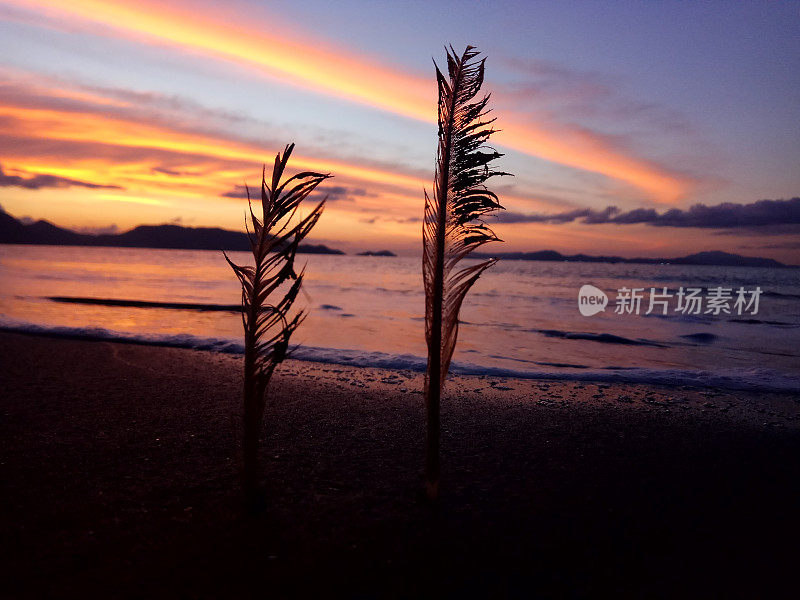 亚齐日落时的戏剧性天空