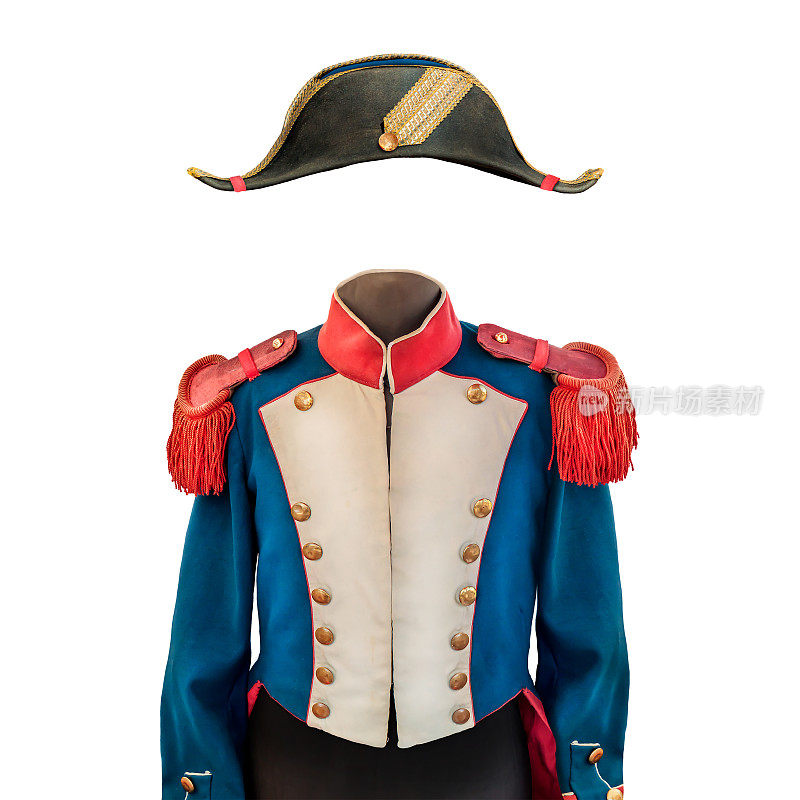 复古拿破仑服装和帽子