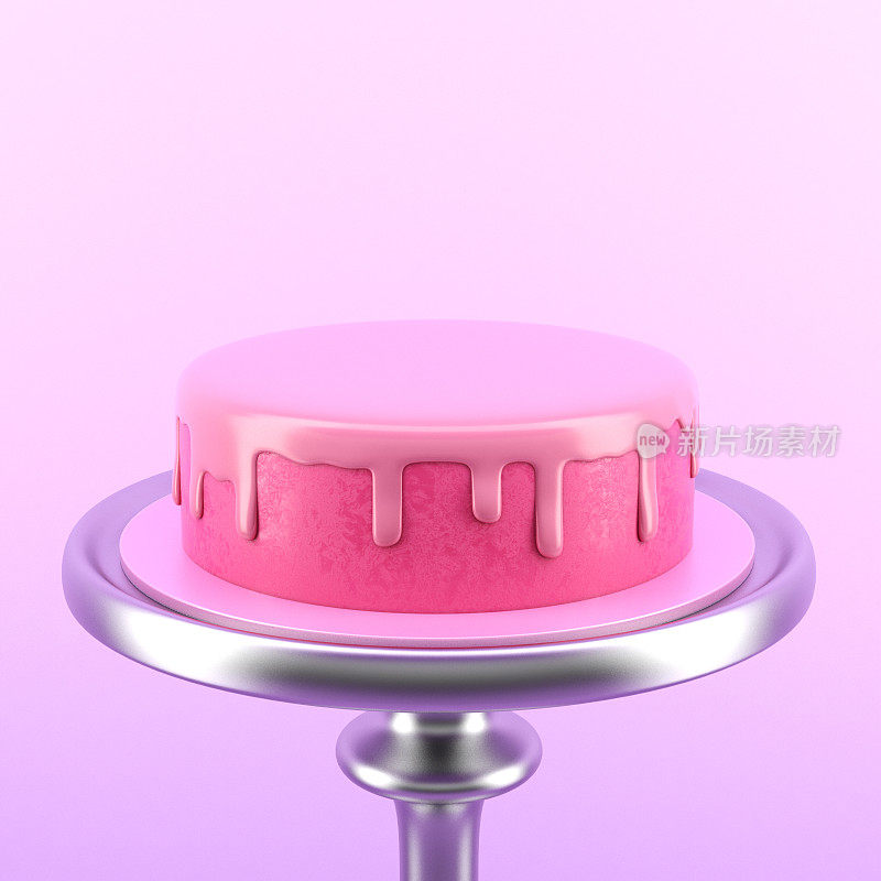 粉红色的生日蛋糕