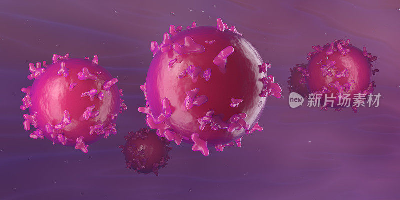 t细胞或癌细胞的3d插图