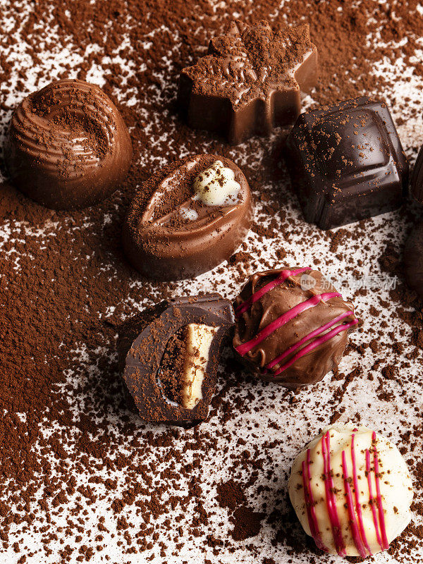 巧克力松露，焦糖黑巧克力，牛奶巧克力松露，各种巧克力松露，
