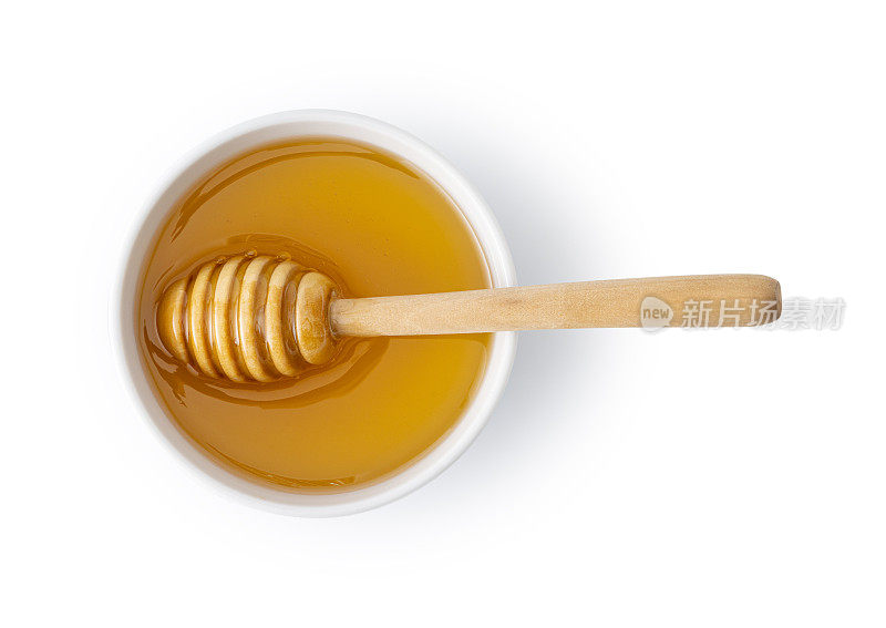 有机蜂蜜与木勺