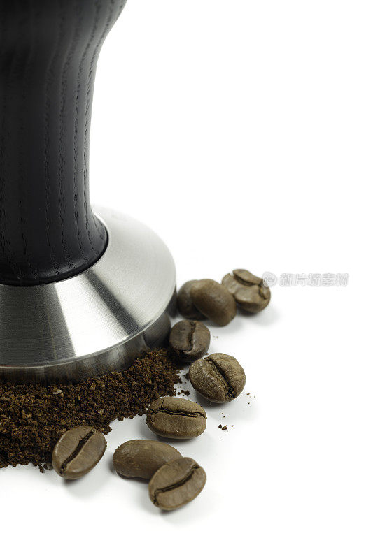 黑色捣碎咖啡豆