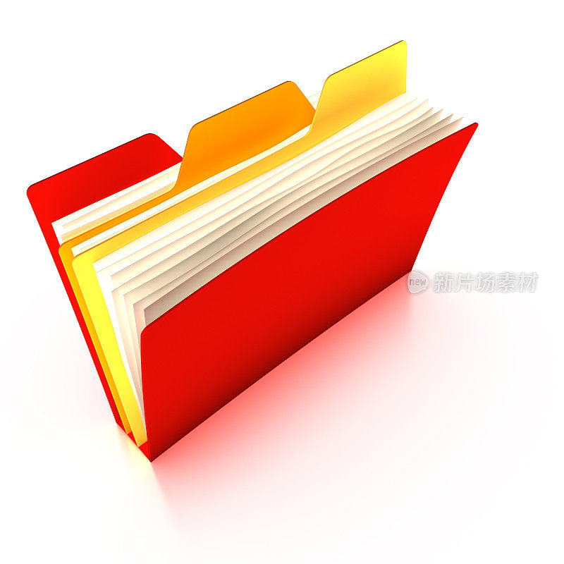 红色标签的文件夹