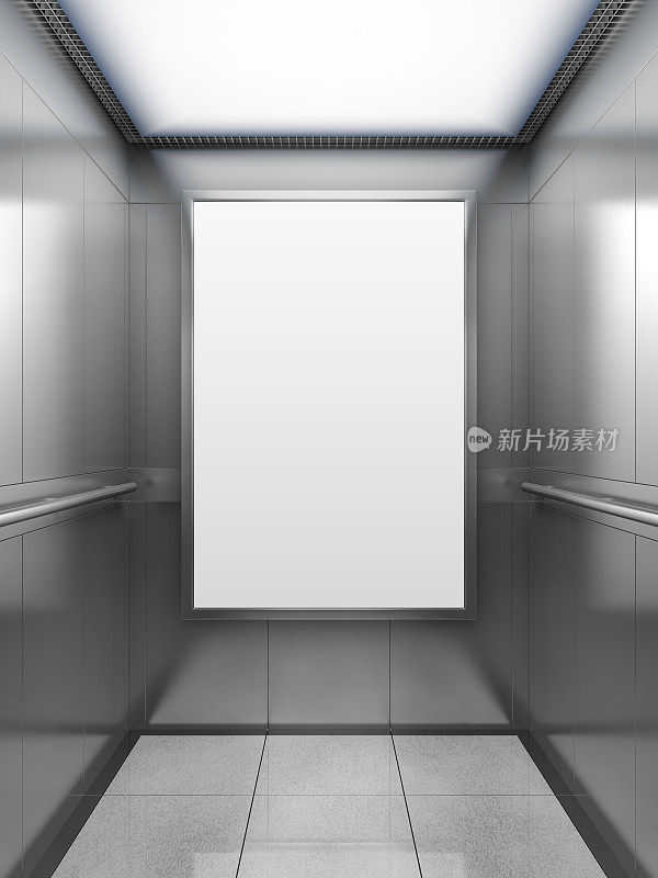 电梯内的空白广告牌