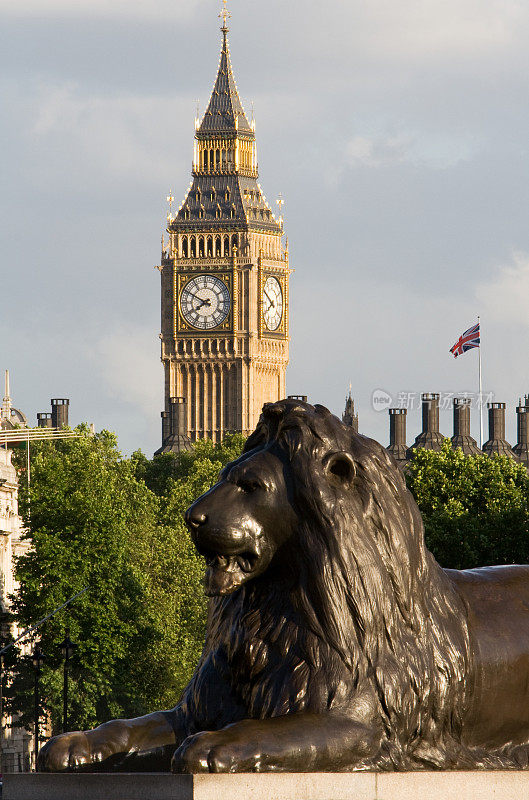 伦敦的大本钟和特拉法加广场