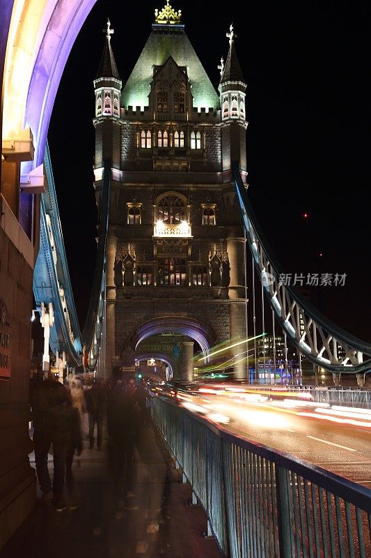 英国伦敦塔桥夜景