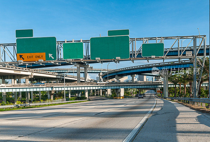 空白的高速公路标志