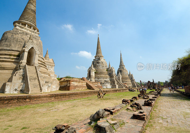 泰国大城府寺的宝塔