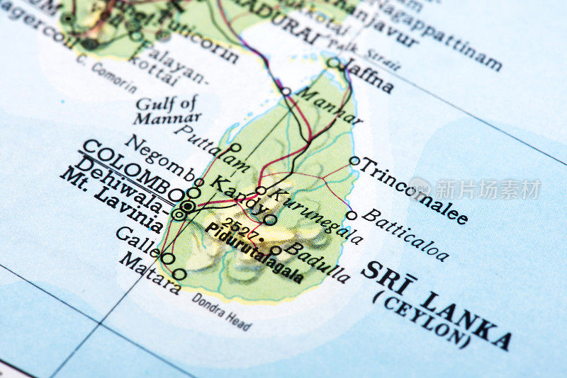 斯里兰卡地图(锡兰)