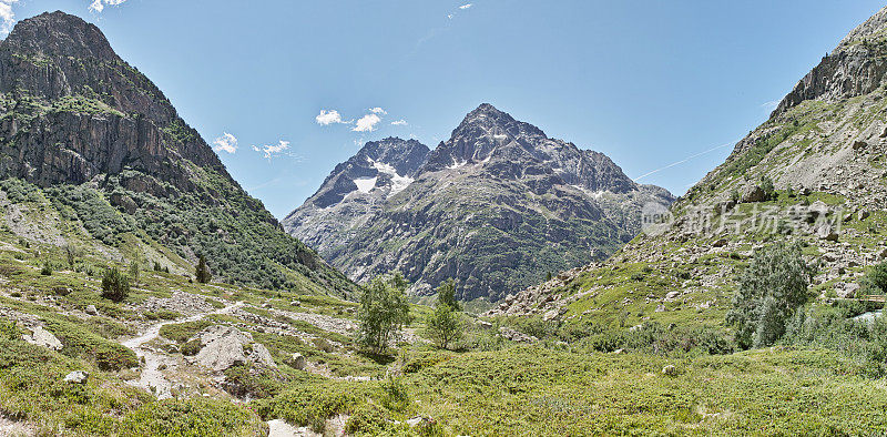 阿尔卑斯山高山的全景