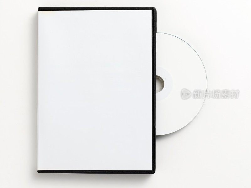 空白白色DVD盒与空白DVD
