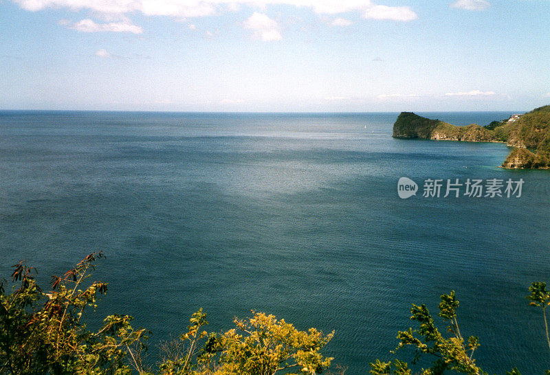 苏弗里埃尔湾全景，圣卢西亚，向风群岛