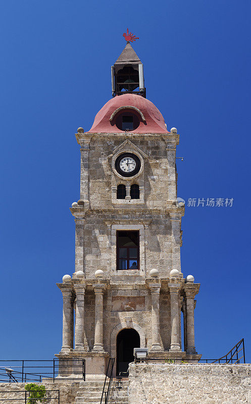 中世纪钟楼，罗德岛，希腊