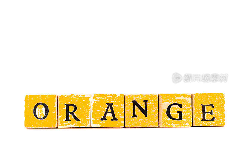 橙色:用橙色木体书写，白色背景