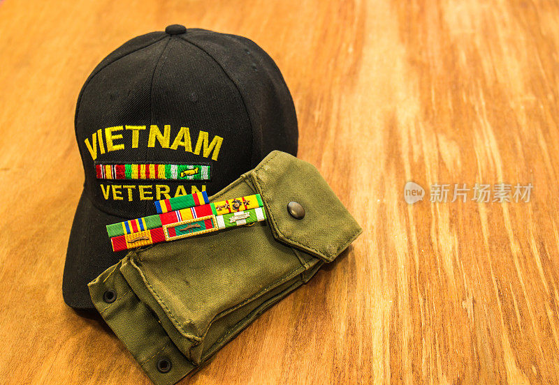 越南退伍军人的帽子和丝带