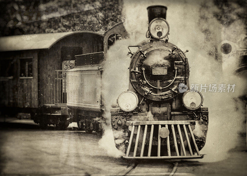 褐色的蒸汽火车