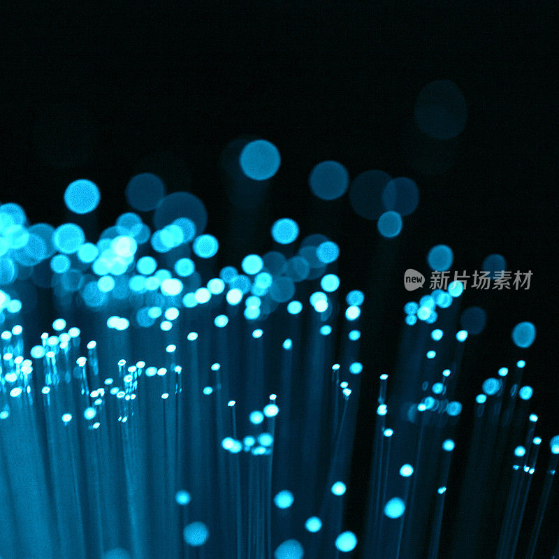 蓝色照明光纤电缆背景纹理