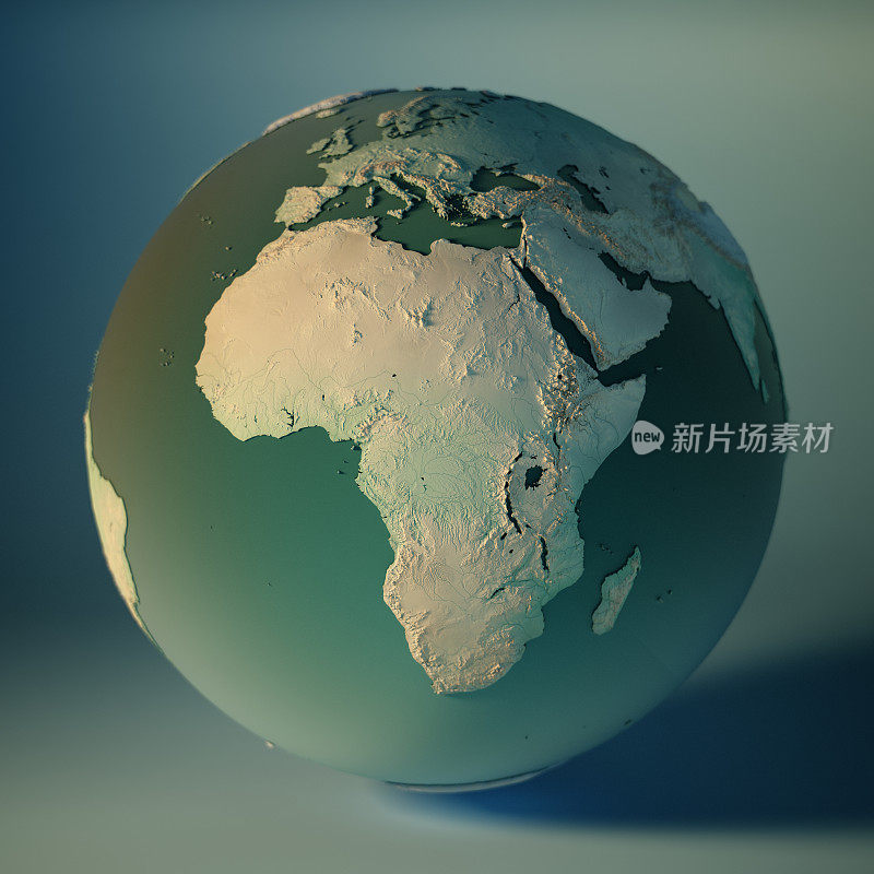非洲地球3D渲染行星地球的自由度