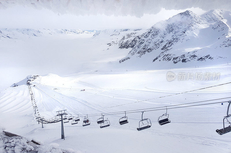 欧洲阿尔卑斯山的滑雪运动胜地