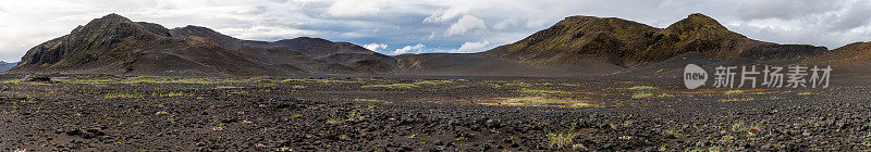 冰岛Landmannalaugar附近美丽多彩的火山全景照片