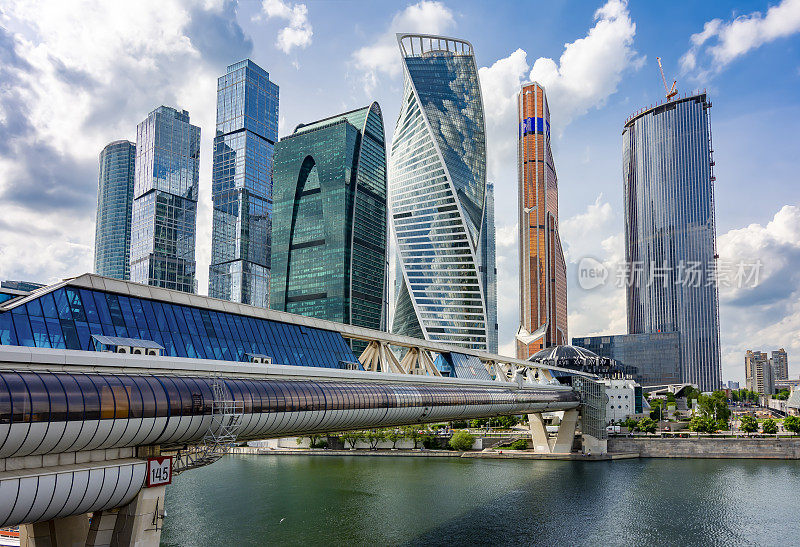 国际商务中心(莫斯科市)和巴格拉季翁桥在莫斯科，俄罗斯