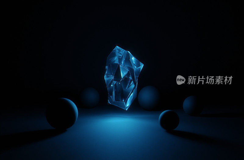 一种发光的抽象蓝宝石水晶宝石