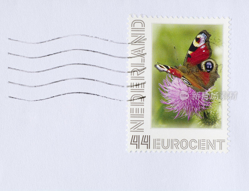 邮票:蓟上的孔雀(荷兰)