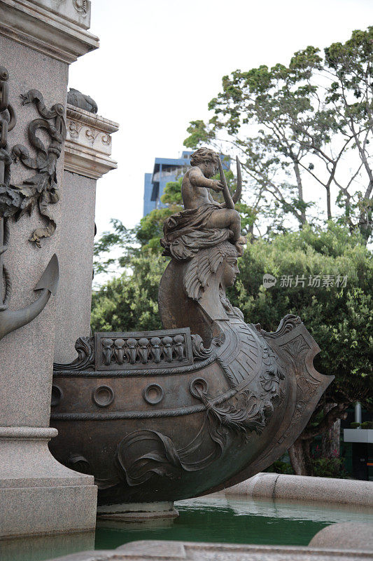 玛瑙斯城市广场纪念碑雕塑，玛瑙斯，巴西。