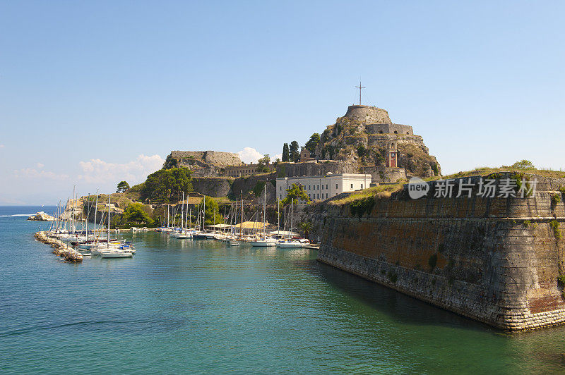 希腊科孚岛的古堡垒