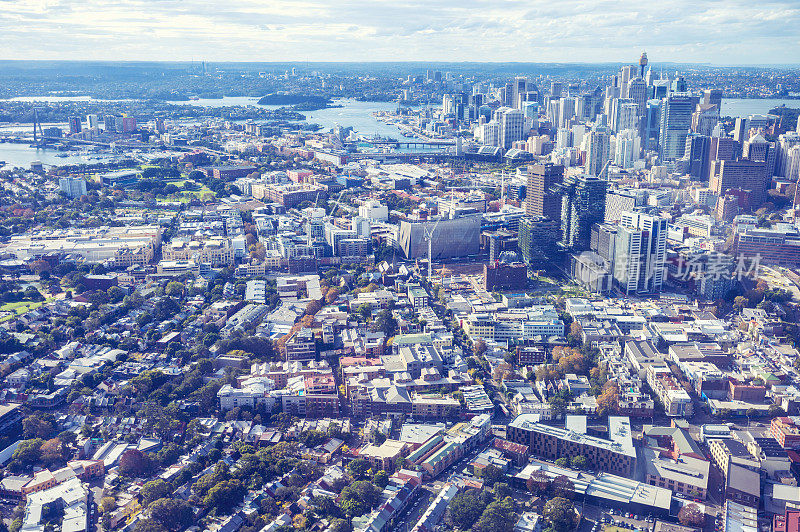 鸟瞰图悉尼城市天际线在澳大利亚