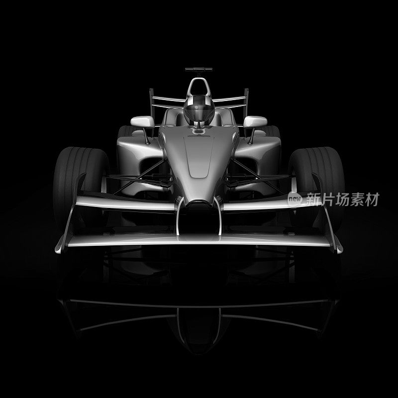 3D白色F1赛车前面