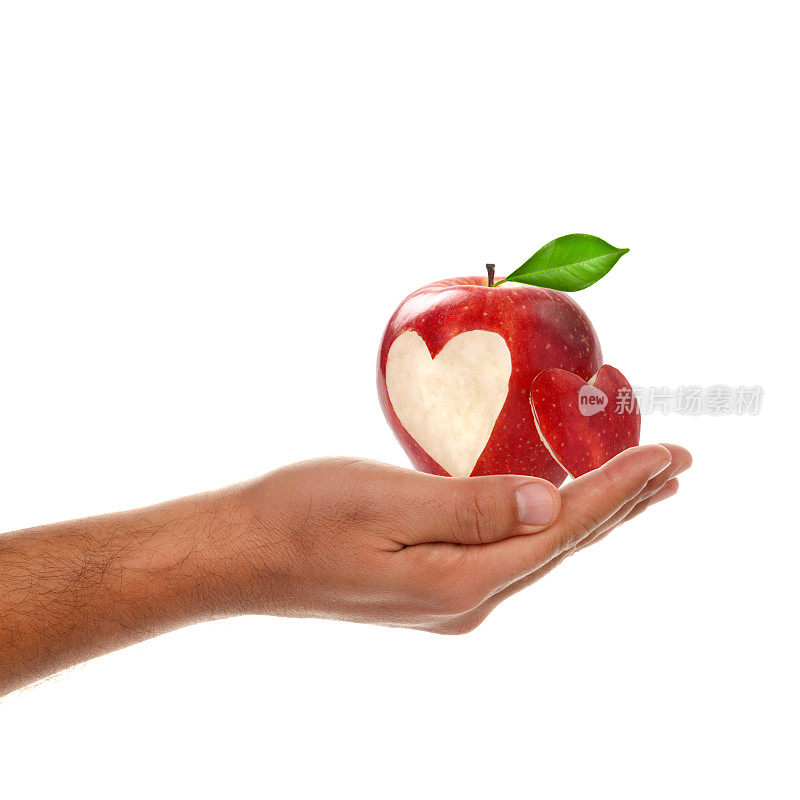 红苹果上的心形
