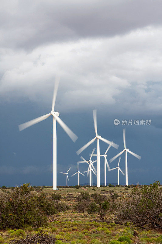 与风暴清洁能源风力涡轮机农场