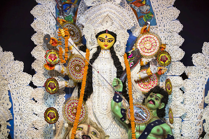 印度神:杜尔迦礼拜期间的女神