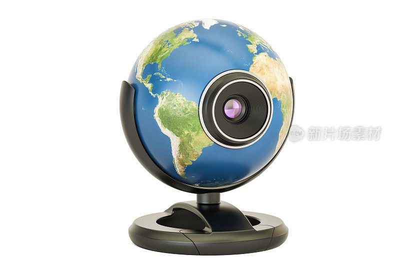 全球通讯概念，地球全球摄像头