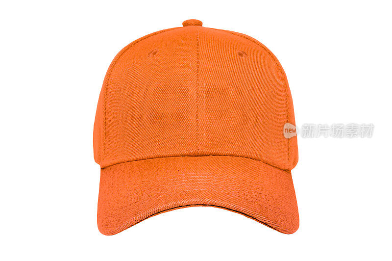 棒球帽颜色橙色前视图的特写