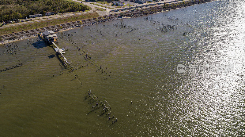 美国路易斯安那州新奥尔良Pontchartrain湖上的码头