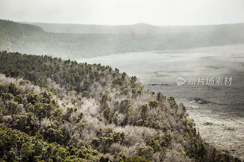 夏威夷群岛大岛上的基拉韦厄火山口熔岩场