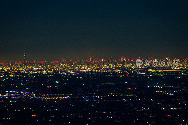 日本茨城县筑波山的夜景